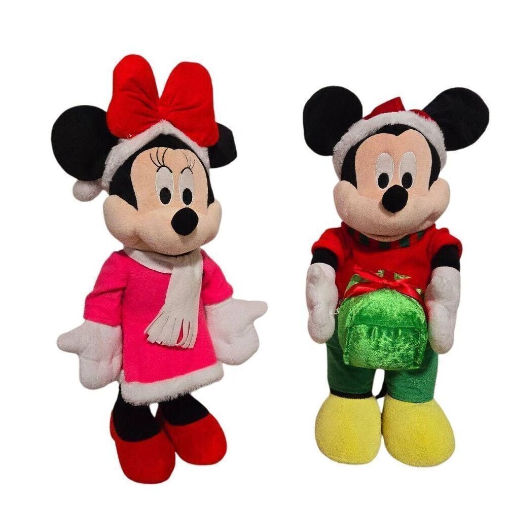 24" Mickey Mouse & Minnie Disney Holiday Christmas Door Greeter Holiday Plush 24